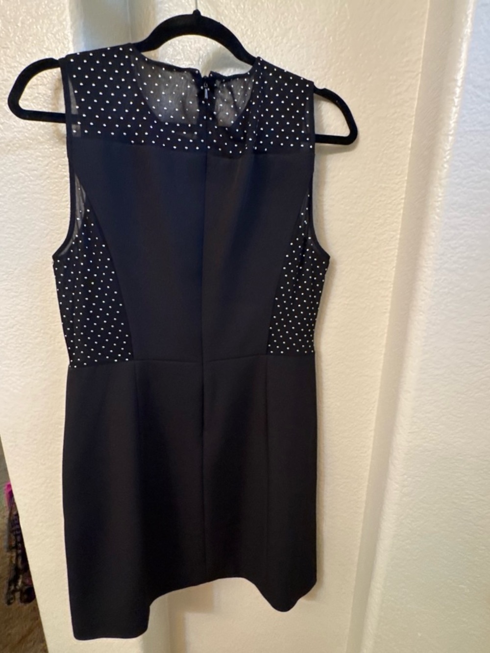 MICHAEL Michael Kors Black Sleeveless Polka Dot Shift Dress